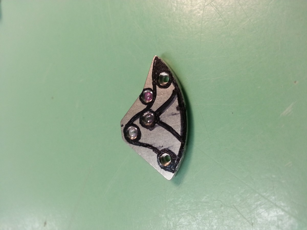 Pont de rouage avec les 1ers tracés